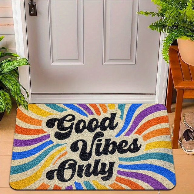 VIKAMA Regenbogen-Teppich in Multicolour, rechteckige Fußmatte für Wohnzimmer und Schlafzimmer, B/T: 60 x 40 cm - Bild 1