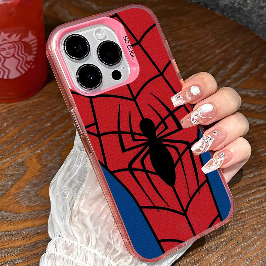 Stoßfeste S-Spider-Man Handyhülle für Apple iPhone 17 16 15 14 13 12 11 Pro Max Plus in Schwarz Weiß - Bild 2