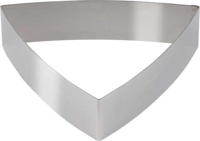Schneider Dessert- und Tortenring in Dreiecksform gewölbt aus Edelstahl, Farbe: Silber, Breite: 16 cm, Höhe: 5 cm - Bild 1