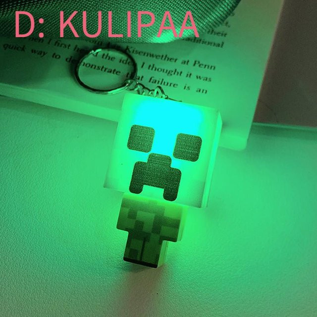 YJMP Minecraft Umgebungsfackel LED-Licht USB-wiederaufladbare Mini-Taschenlampe Schlüsselanhänger Rucksackanhänger - Bild 1