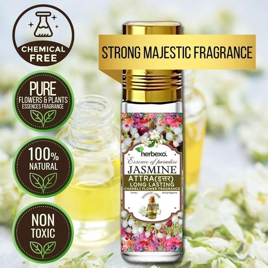 Vedic Spices Jasmin Dhoop und Attar Kombi-Set mit Kräuter-Dhoop Kegeln und natürlichem Jasminduft für Meditation und Pooja - Bild 5