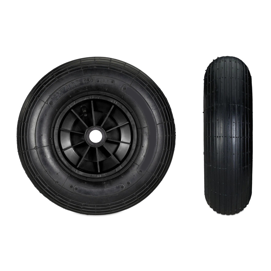 Relaxdays Schubkarrenrad aus Gummi in Schwarz, luftbereift, Durchmesser: 32,5 cm, Breite: 9,5 cm - Bild 2
