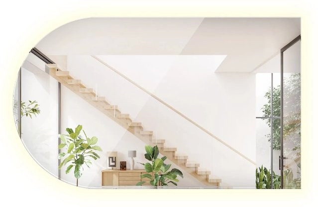 Wallfluent Ovaler Spiegel mit LED-Beleuchtung in Neutralweiß 4000K für Badezimmer und Schlafzimmer, B: 40 cm, H: 70 cm - Bild 1