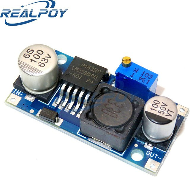 REALPOY LM2596HV DC-DC Abwärtswandler Leistungsmodul mit Strombegrenzung, Blau, Eingangsspannung 4,5-50V, Ausgangsspannung 3-35V - Bild 1