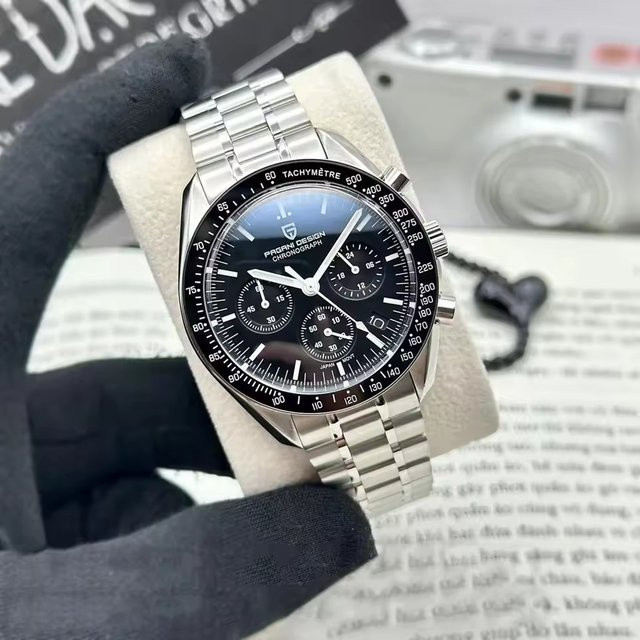 PAGANI DESIGN Chronograph, Edelstahl, Schwarz, Quarz, Herren - Bild 1