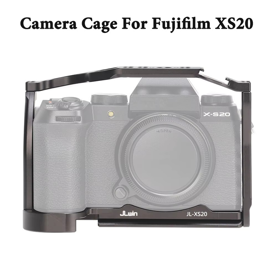FOTGA Aluminium Kamera Käfig für Fujifilm XS20 in Schwarz mit Top Griff als Video Rig Stabilisator Rahmen - Bild 1