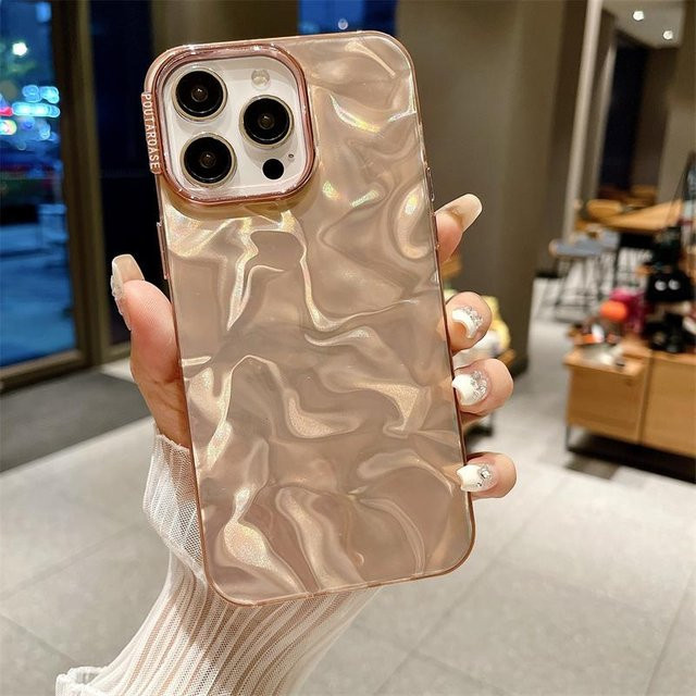Luxus Handyhülle im Kamelfellmuster mit Laser-Effekt für Apple iPhone 16 Pro Max 15 14 13 12 11 X XR XS Plus, Stoßfeste Bumper-Abdeckung, Farbe: Gold - Bild 1