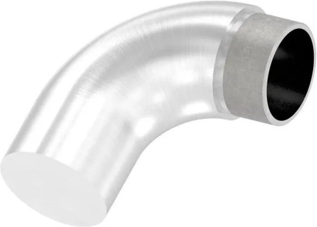 FeNau Endbogen V2A für Rohr Ø 42,4 x 2,0 mm, 90 Grad Flach, Edelstahl matt, Silber - Bild 1