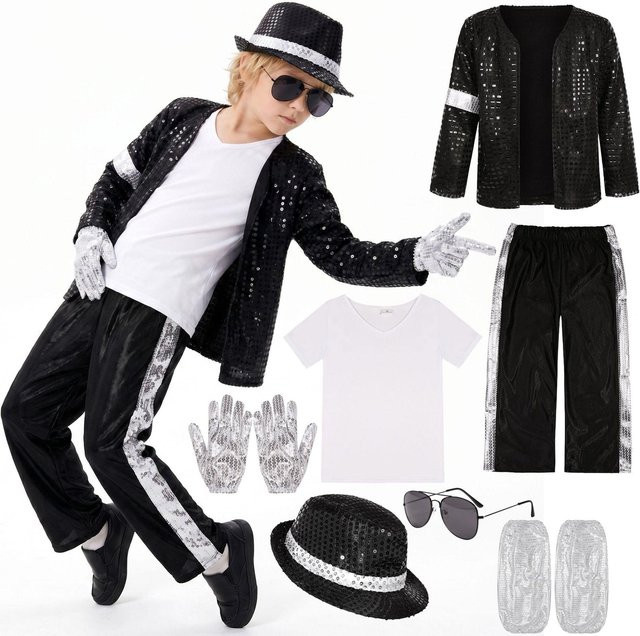 Michael Jackson Tanzstern Kostüm Set, Schwarz, Unisex - Bild 1