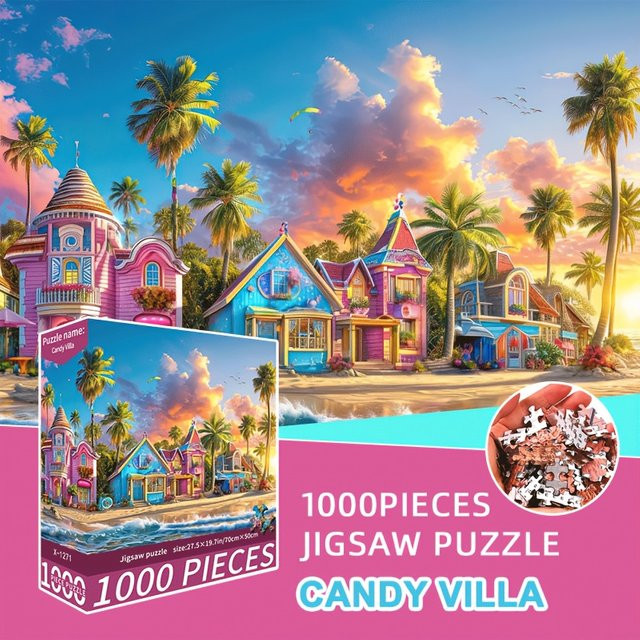MaxRenard Candy Villa Puzzle, 1.000 Teile - Bild 1
