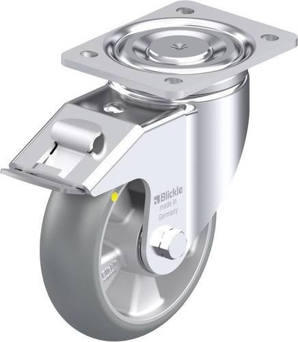 Blickle Stahlblech-Lenkrolle LH-ALTH 160K-FI-AS-CO in Silber/Grau mit 160 mm Rad-Durchmesser und einer Tragfähigkeit von 750 kg - Bild 1
