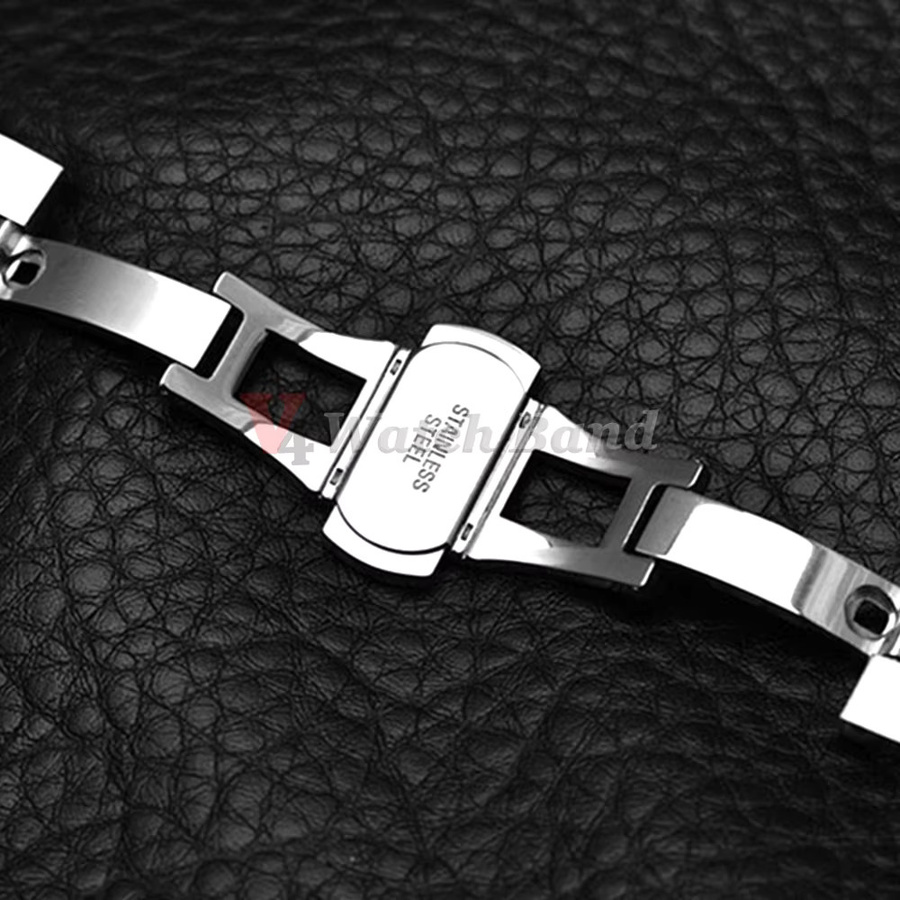 Uhrenarmband Edelstahl, Silber, Unisex, gebogenes Ende - Bild 2