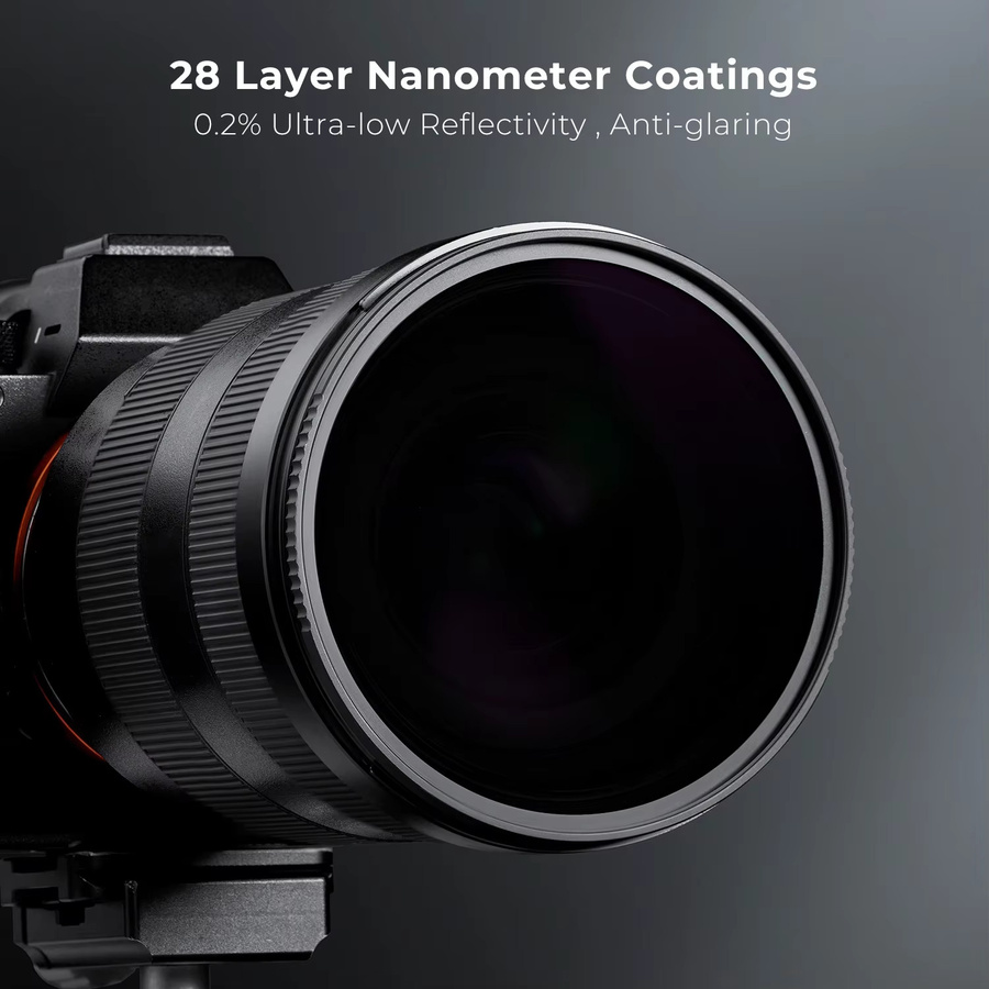 K&F Concept Nano-X ND100000 Solarfilter 16,6-Stopp mit 28 Schichten in Schwarz für DSLR-Kameraobjektive, Durchmesser: 49 mm bis 95 mm - Bild 4