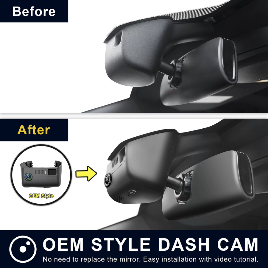 Mangoal Dashcam 4K für Dodge Durango 2016-2026 mit GPS, WiFi und App, IMX 335 STARVIS Sensor, Schwarz - Bild 2