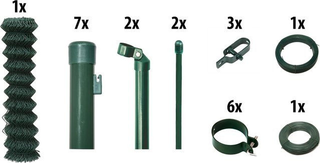 Floraworld Maschendraht-Set aus Stahl in Moosgrün, Höhe: 100 cm, Länge: 15 m - Bild 1