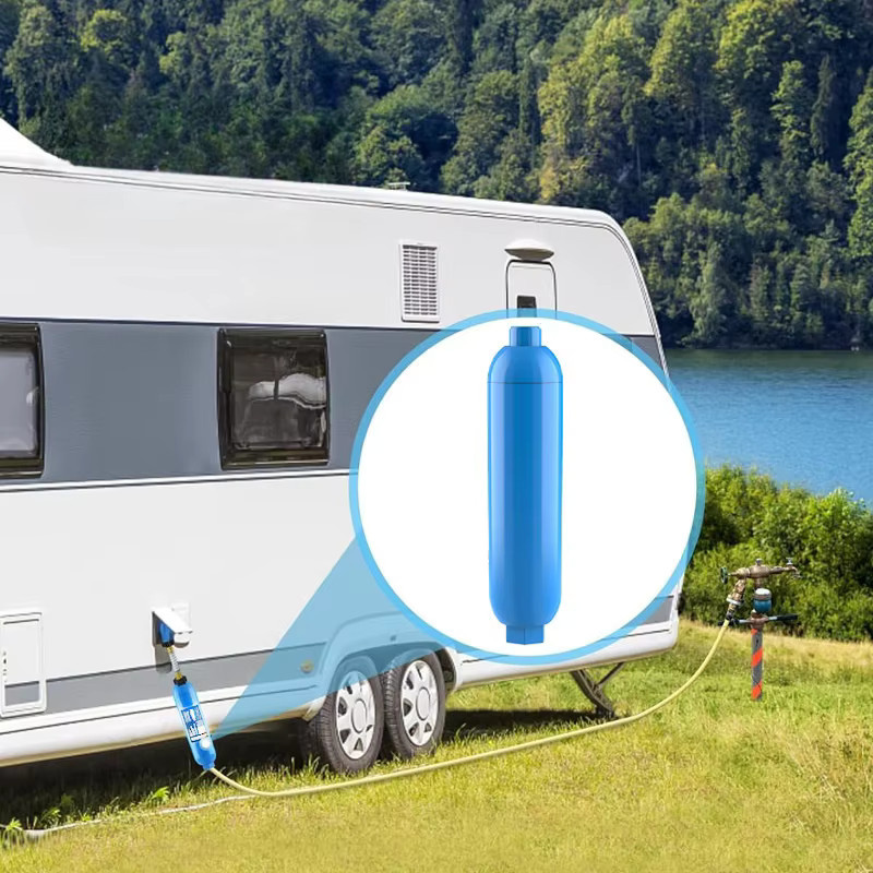 American Standard RV Schlauchschutz Plus Wasserfilter mit Gartenschlauchanschluss in Grün und Blau - Bild 3