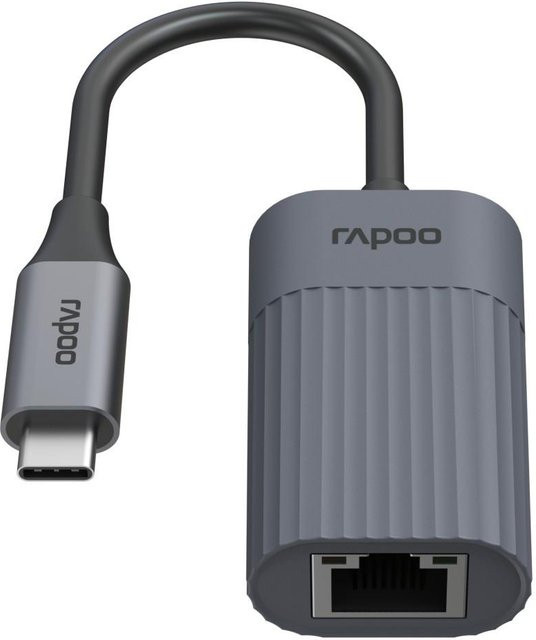 Rapoo USB-C auf Gigabit LAN Adapter UCA-1016, grau - Bild 1