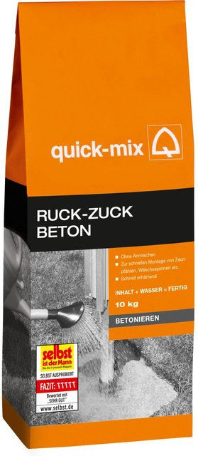 Quick-Mix Ruck-Zuck Beton Ready Mix Concrete, Orange, 10 kg - Bild 1