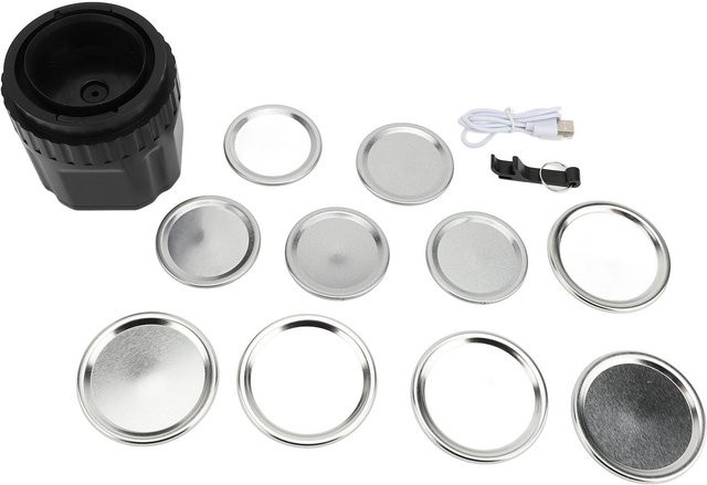OutsideWorld Mason Jar Vakuumierer mit LED-Digitaldisplay und USB-Anschluss in Weiß/Silber - Bild 1