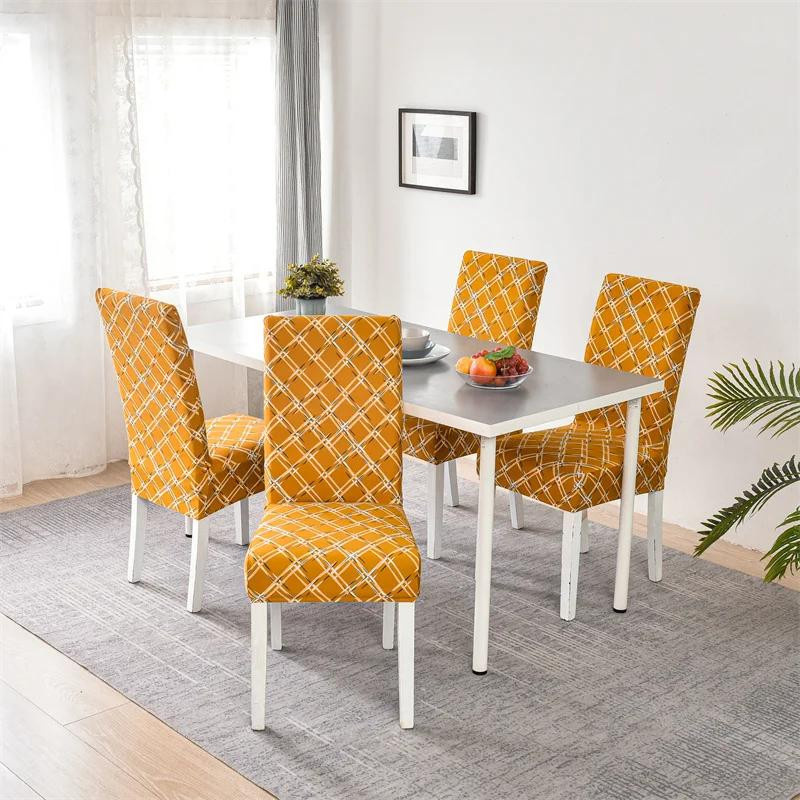 2er-Set elastische Stuhlhussen mit Blumenmuster von Household supplies MH, Stretch-Sitzbezüge aus Polyester für Esszimmerstühle - Bild 2
