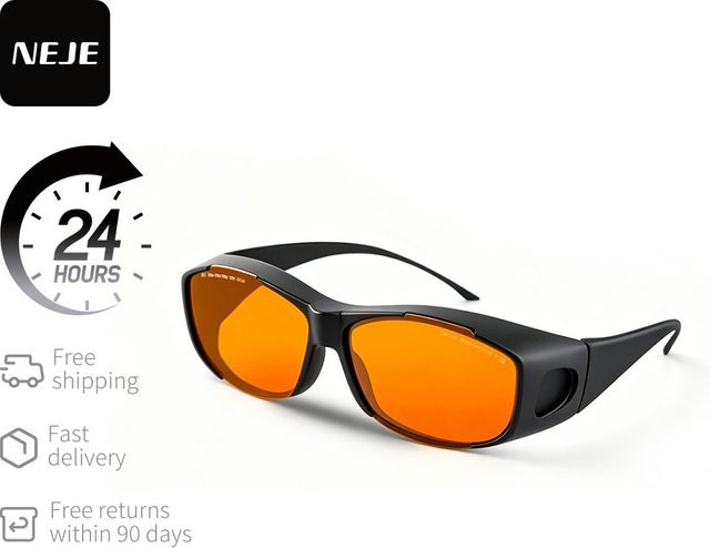 NEJE Laserschutzbrille Orange für UV- und Blaulicht Wellenlängen 190 nm-540 nm sowie 900 nm-1100 nm - Bild 1