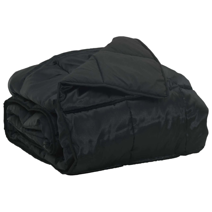 vidaXL Sommerdecke in Schwarz aus Satin und Mikrofaser mit Polyesterfüllung, B/B: 135 x 220 cm - Bild 2