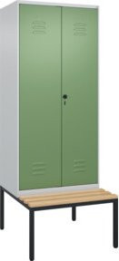 C+P PSA Doppel-Spind Classic PLUS Sitzbank mit 2 Abteilen und Buche-Hartholz Sitzfläche, B/T/H: 212 x 80 x 81,5 cm - Bild 1