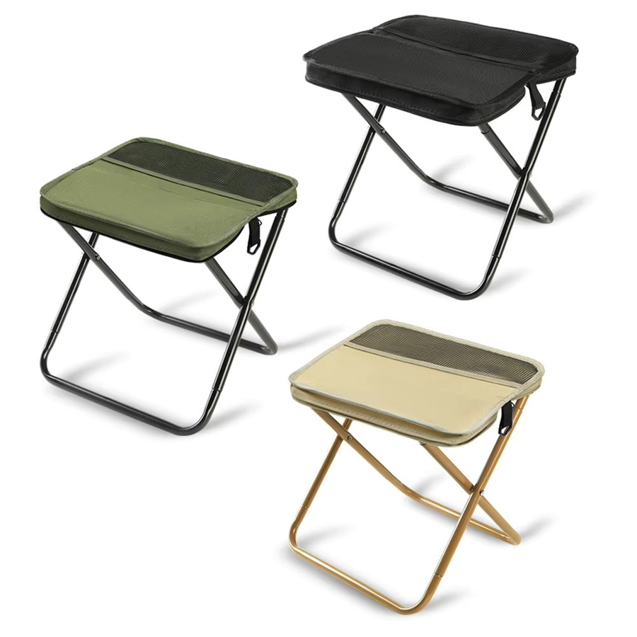APWIKOGER Rucksackhocker beige, zusammenklappbarer Sport-Klappstuhl aus Metall und Stoff - Bild 6
