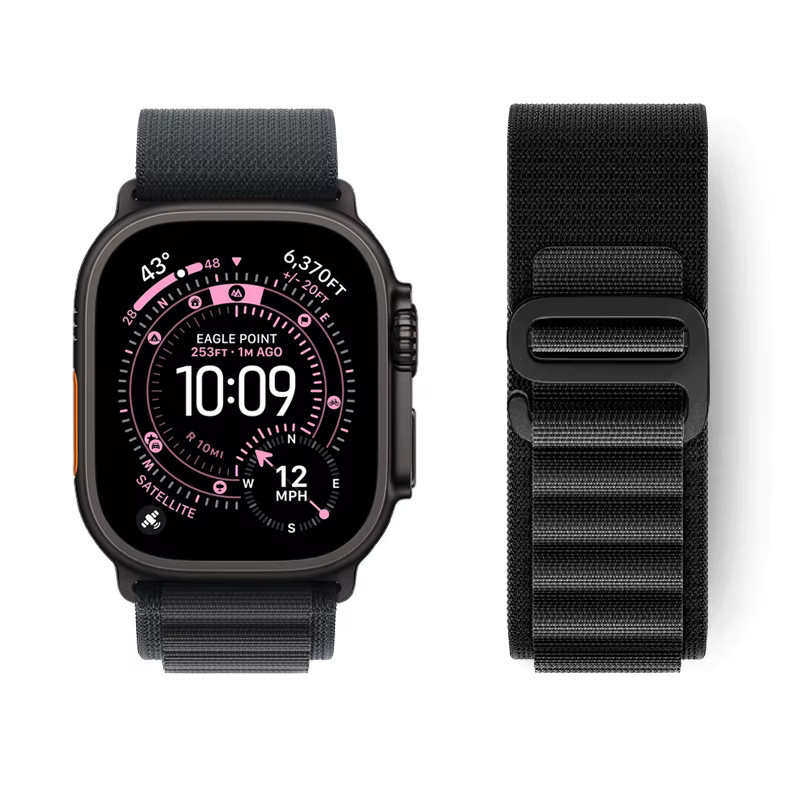 yunfook Uhrenarmband Trail Alpine Loop, Textil/NATO, Schwarz, Unisex - Bild 2