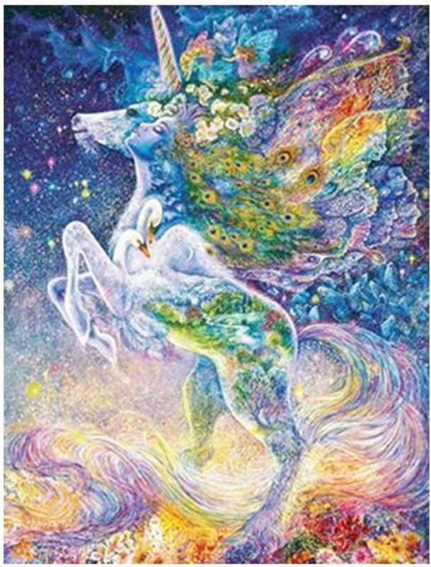 FIYO Diamond Painting Set 5D DIY Einhorn Motiv in Mehrfarbig, B/H: 20 x 30 cm - Bild 1