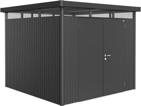 Biohort HighLine Metall-Gerätehaus mit Doppeltür in Dunkelgrau-Metallic, B/H/T: 275 x 222 x 348 cm - Bild 2