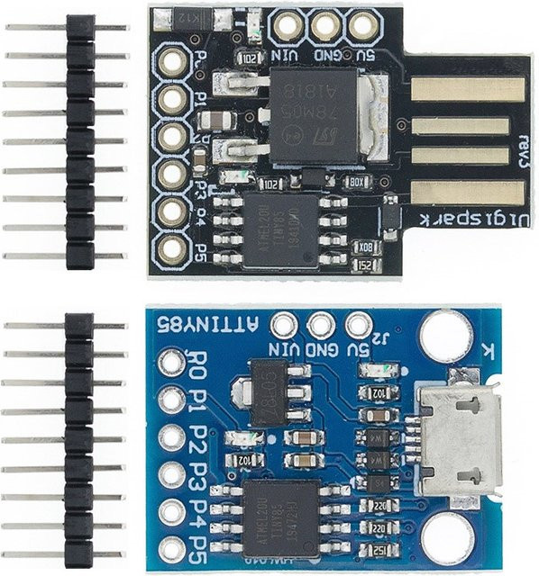 AITEWIN ROBOT Digispark TINY85 ATTINY85 Micro Development Board Modul in Blau Schwarz mit USB-Anschluss für Arduino IIC I2C - Bild 1
