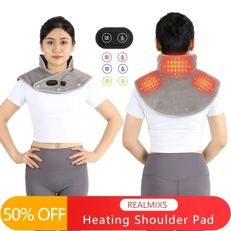 PAQIN Elektrisches Massagegerät für Schulter und Nacken mit Heißkompressen und drei Heizstufen in Grau, B/T/H: 45,0 x 30,0 cm - Bild 2