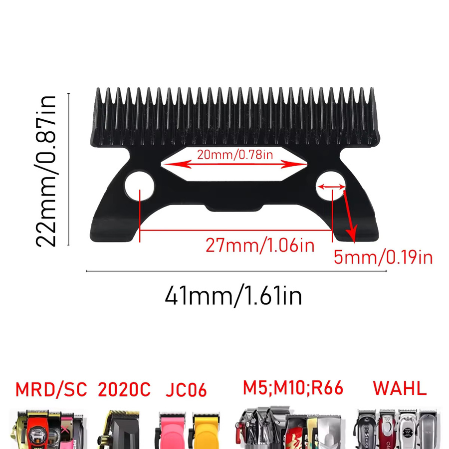 PHANTECHO Moving Blade Ersatzteil für JUCAI JC06 8148 V003 R66 M10 Madeshow Wmark Kulilang VGR Clipper in Schwarz - Bild 2