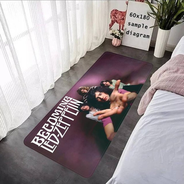 Singer L-Led Z-Zeppelin Flurteppich im Boho-Stil, rutschfester Teppich in Multicolour für Schlafzimmer und Flur, B/T: 60 x 40 cm - Bild 1