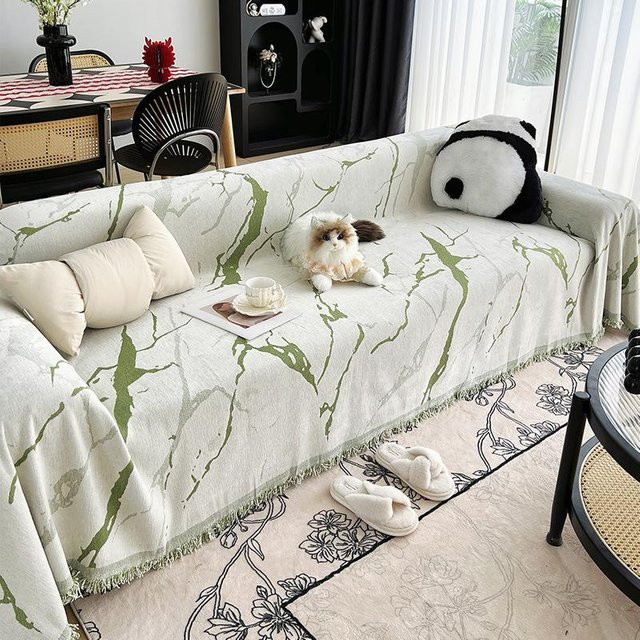 Luxuriöser Chenille Sofa-Bezug mit Steinmuster von Super Six, kratzfest und pflegeleicht, B/B: 110 x 110 cm - Bild 1