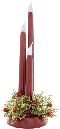 Viva Domo LED-Kerzen Trio in Rot und Grün für die Weihnachtsdekoration