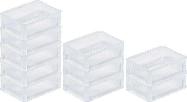 SparSet 10 x PROREGAL Eurobehälter BasicLine transparent mit geschlossenem Griff H x B x T: 7 x 15 x 20 cm, 1,3 Liter - Bild 1