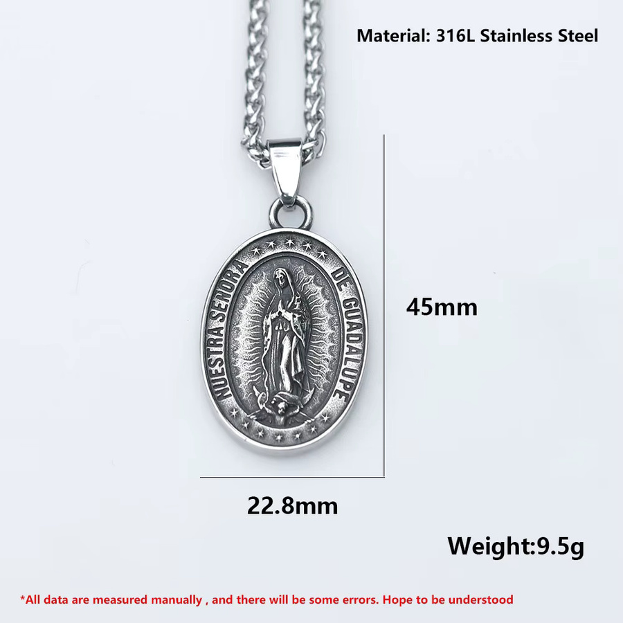 Halskette Herren, Edelstahl, Silber, Christianity Virgin Anhänger - Bild 2