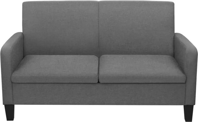 vidaXL 2-Sitzersofa mit Stoffbezug und Holzrahmen in Grau, B/T/H: 135 x 65 x 76 cm - Bild 1