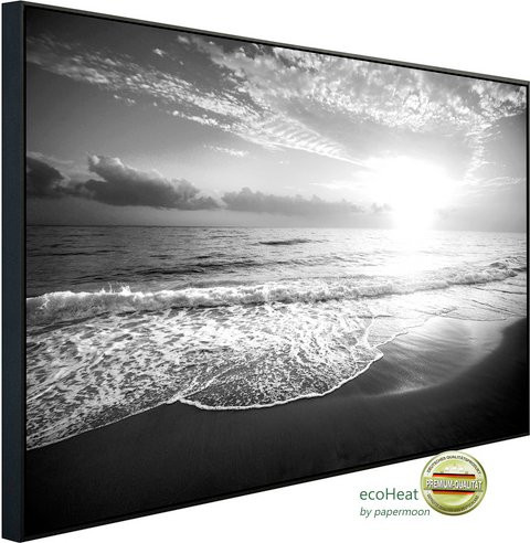 papermoon EcoHeat Infrarotheizung Strand Schwarz Weiss mit Matt-Effekt und App-Steuerung - Bild 1