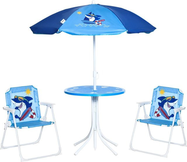 Outsunny Kinder Garten Tisch und Stuhl Set Blau B/H/T: 49,5 x 50 x 49,5 cm - Bild 1
