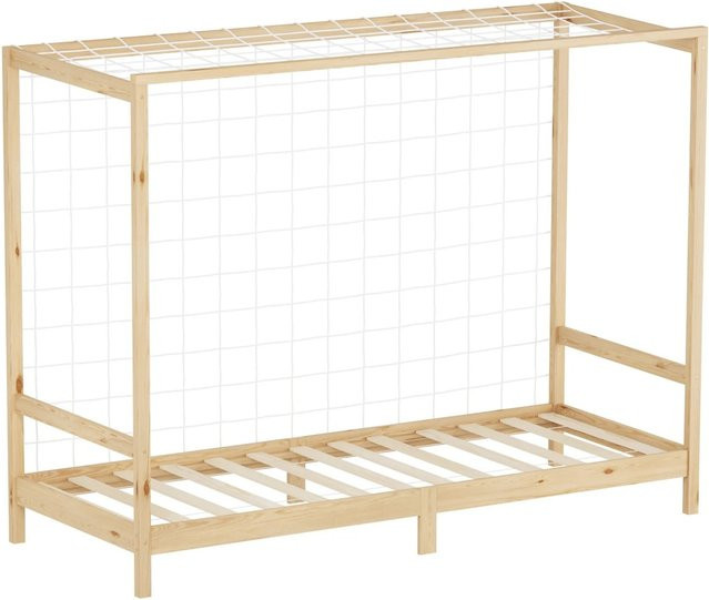 ML-Design Kinderbett Fußballtor aus Kiefernholz Natur mit Lattenrost und Tornetz B/T/H: 90 x 200 x 103 cm - Bild 2