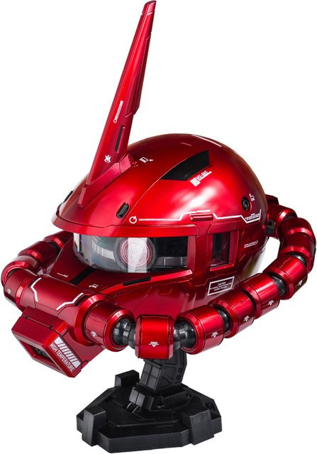HEROCROSS Gundam Zaku Tragbarer Helm Cosplay Prop Replik, mit Wasser Rutsche Aufkleber Basis, USB Ladekabel, Modell Sammeln Spielzeug - Bild 1