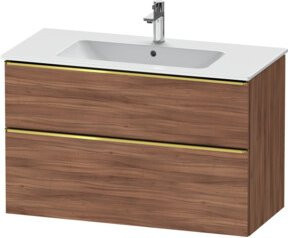 Duravit Waschtischunterschrank D-Neo Wandhängend, B: 101 cm, T: 46,2 cm, H: 62,5 cm, Weiß/Braun Glänzend - Bild 1
