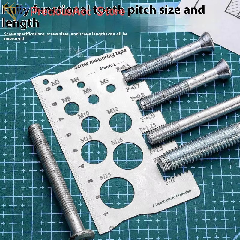 ZLinKJ Pitch Gauge Lineal zur Messung von metrischen Gewinden für Schrauben, Bolzen und Muttern in Silber - Bild 5