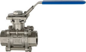 Riegler Edelstahlkugelhahn 3-teilig aus Edelstahl in Silber, G 3/4, gebürsteter Stahl - Bild 1