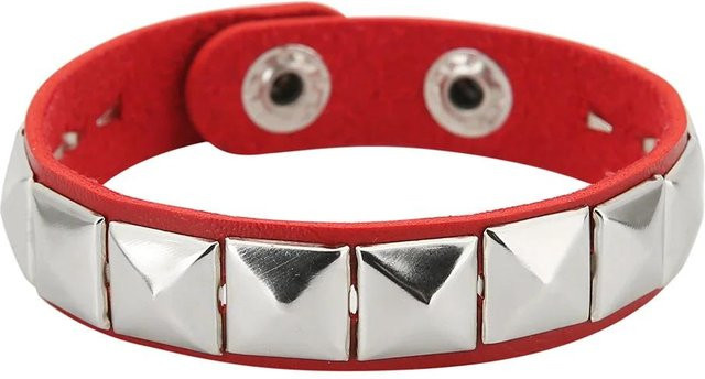 Nietenarmband Leder, Schwarz, Unisex - Bild 1