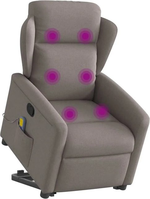 vidaXL Massagesessel mit Aufstehhilfe in Taupe aus Stoff - Bild 1
