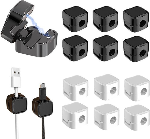 Magnetischer Kabel-Organizer in Weiß zur Kabelverwaltung und als Kabelhalter für dein Heimbüro oder die Küche - Bild 1